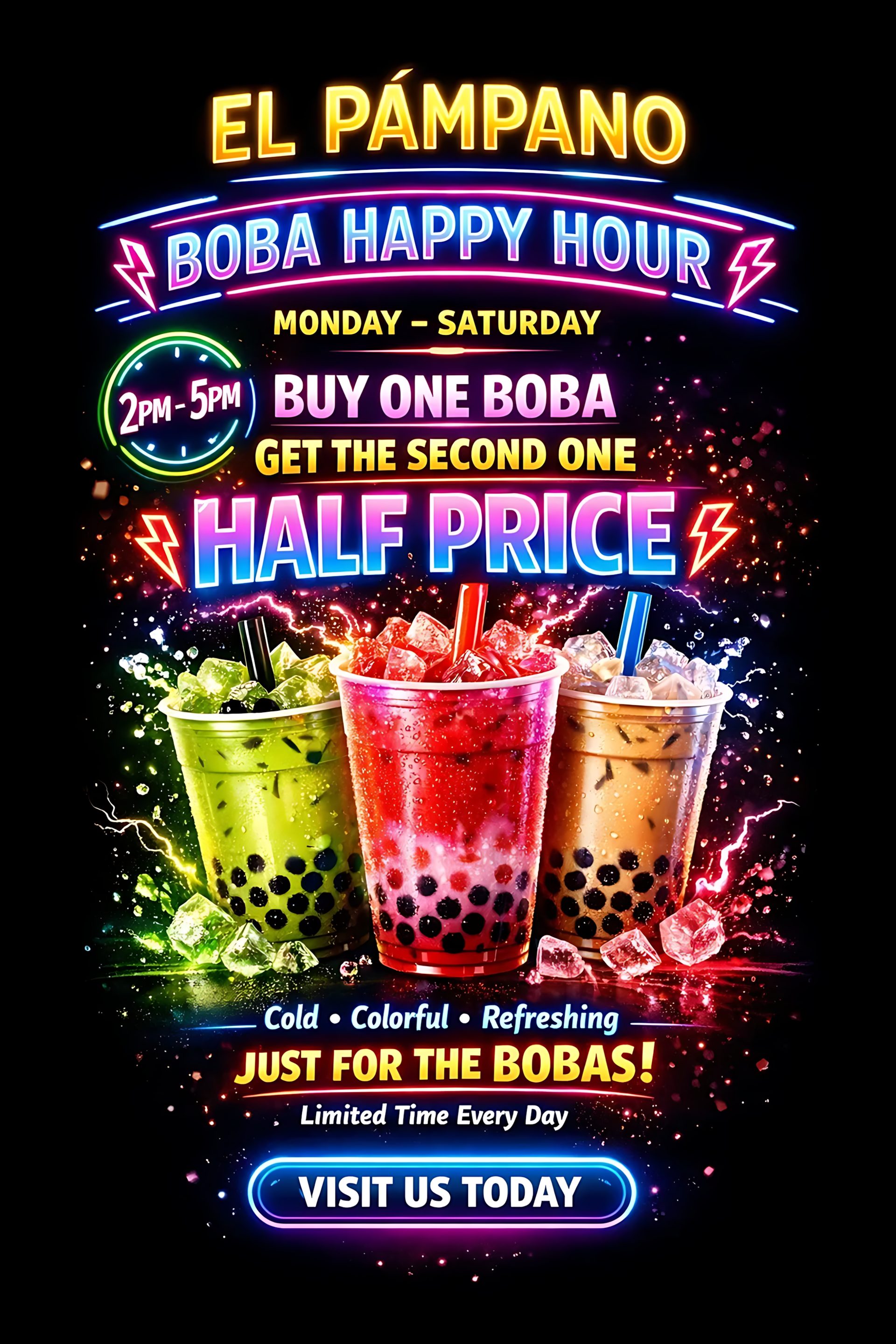 50% Off Boba Happy Hour
